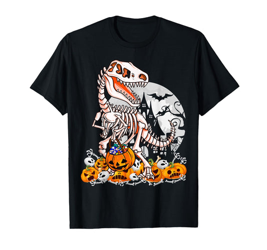 Dinosaur Skeleton T rex Scary Halloween T-Shirt