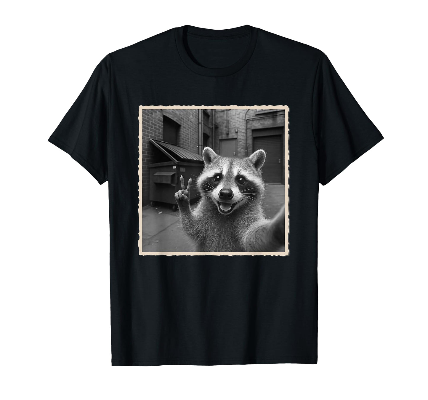 Funny Raccoon & Trash Selfie T-Shirt
