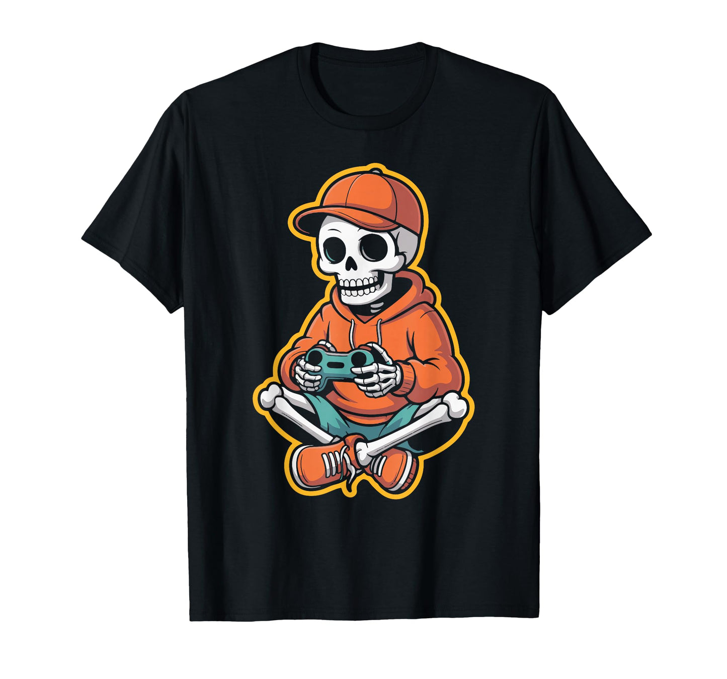 Skeleton Gamer Halloween Video Game Controller for Men Boys T-Shirt