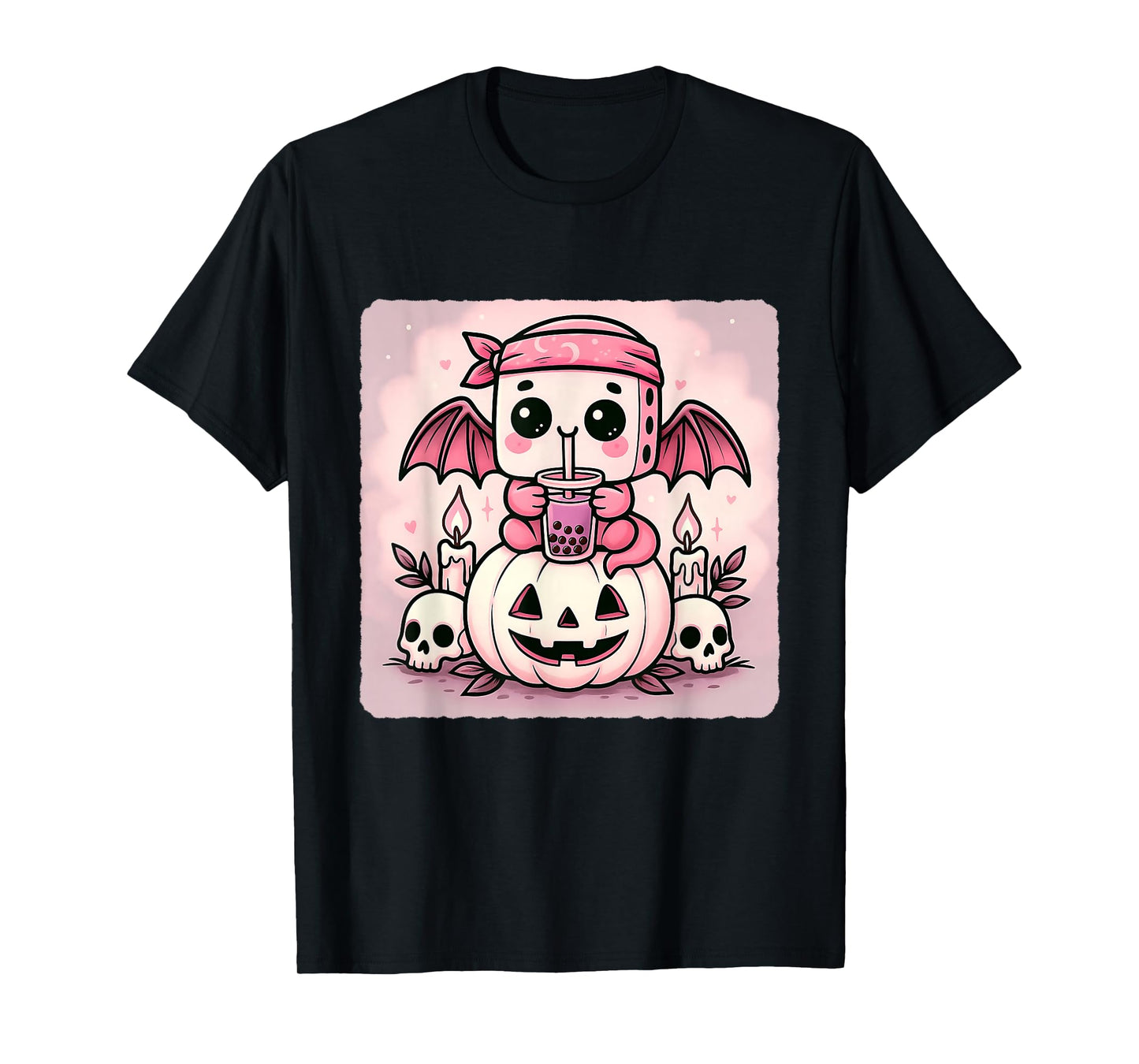 Dice Bat Kawaii Pastel Goth Creepy Cute Skeleton T-Shirt