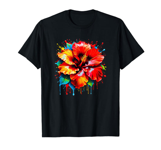 Cute Colorful Maga Hibiscus Flower Graphic Summer Design T-Shirt for Men Women Kids