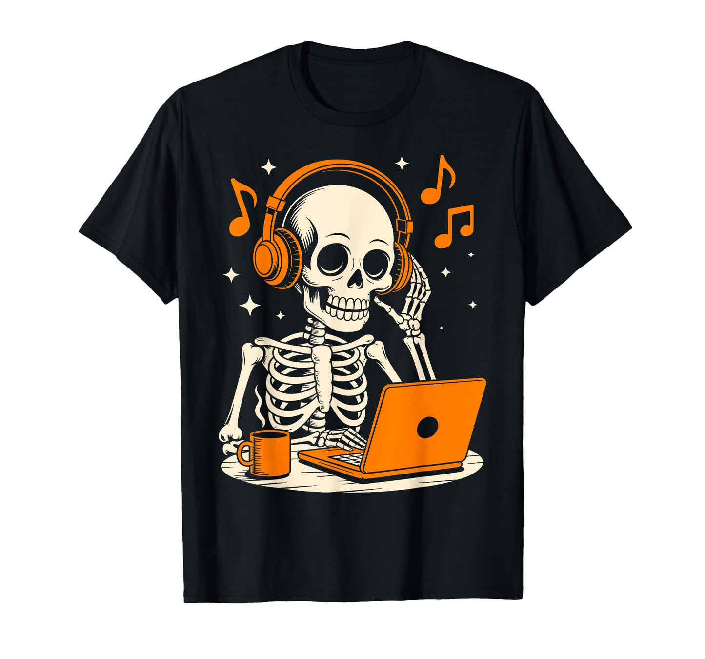 Halloween Skeleton Chilling Music Costume T-Shirt