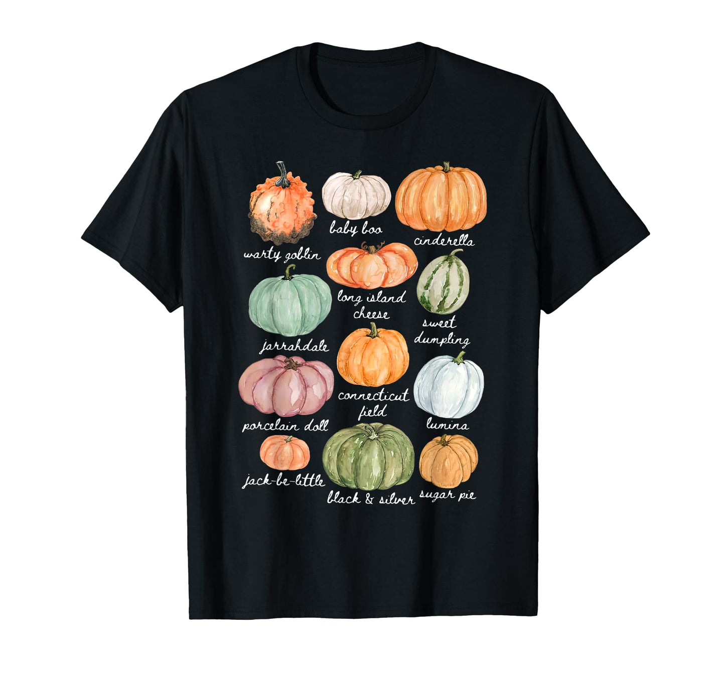 Type Of Pumpkin Fall Autumn Farmer Aesthetic Women's Graphic T-Shirt