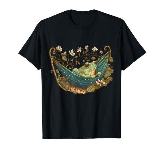 Cute Cottagecore Floral Frog Aesthetic Girls Women Graphic T-Shirt