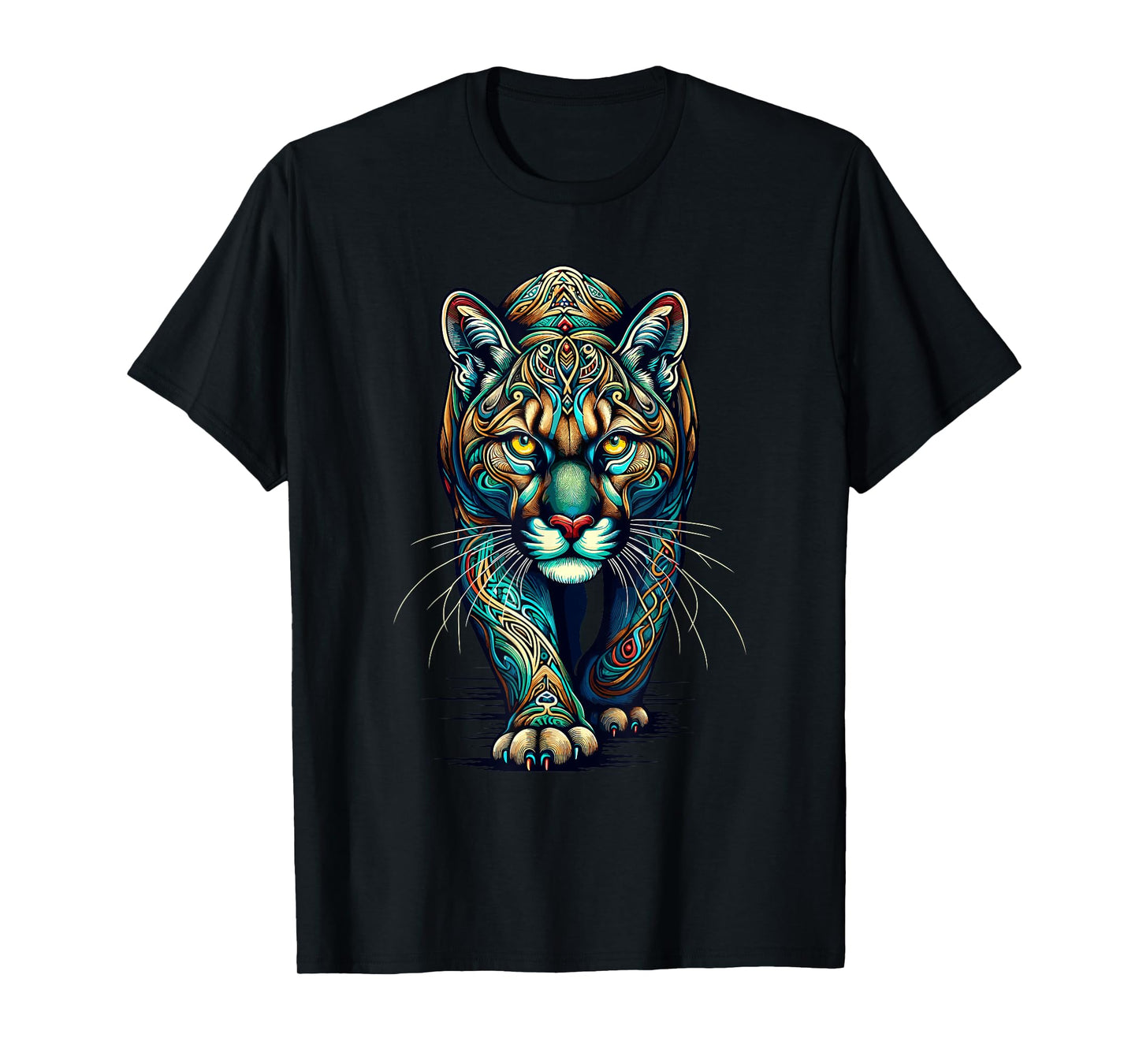 Mandala Art Cougars Cougar Mountain Lion Puma T-Shirt