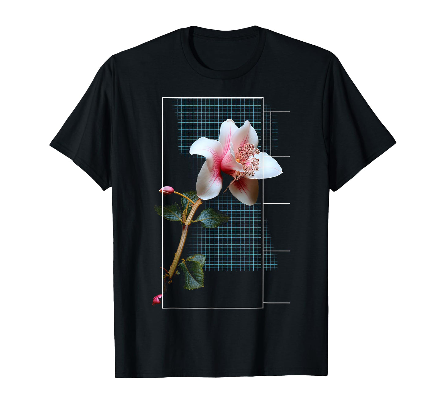 Flower Illustration Artwork Geometric Graphic Art Flower T-Shirt