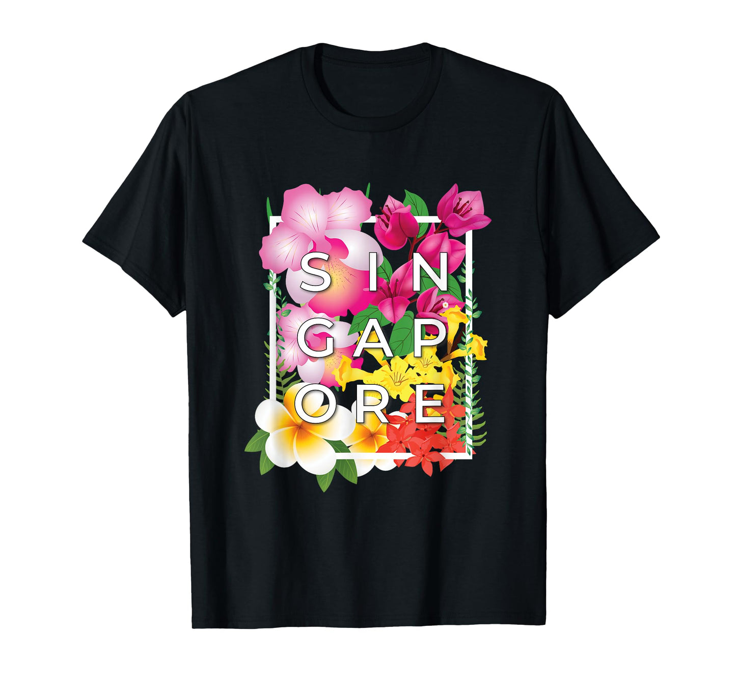 Flowers of Singapore Word Art - Singaporean Pride T-Shirt