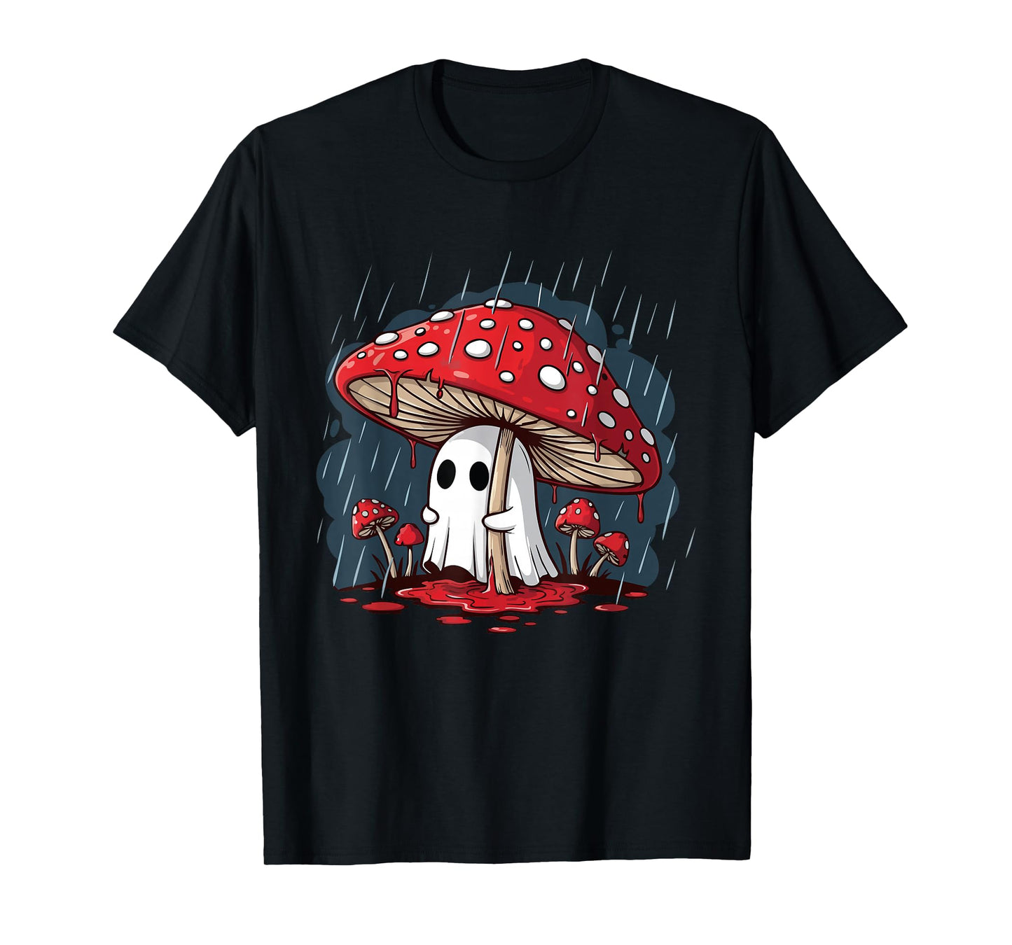 Fly Agaric Ghost - Spooky Halloween Ghost Mushroom T-Shirt