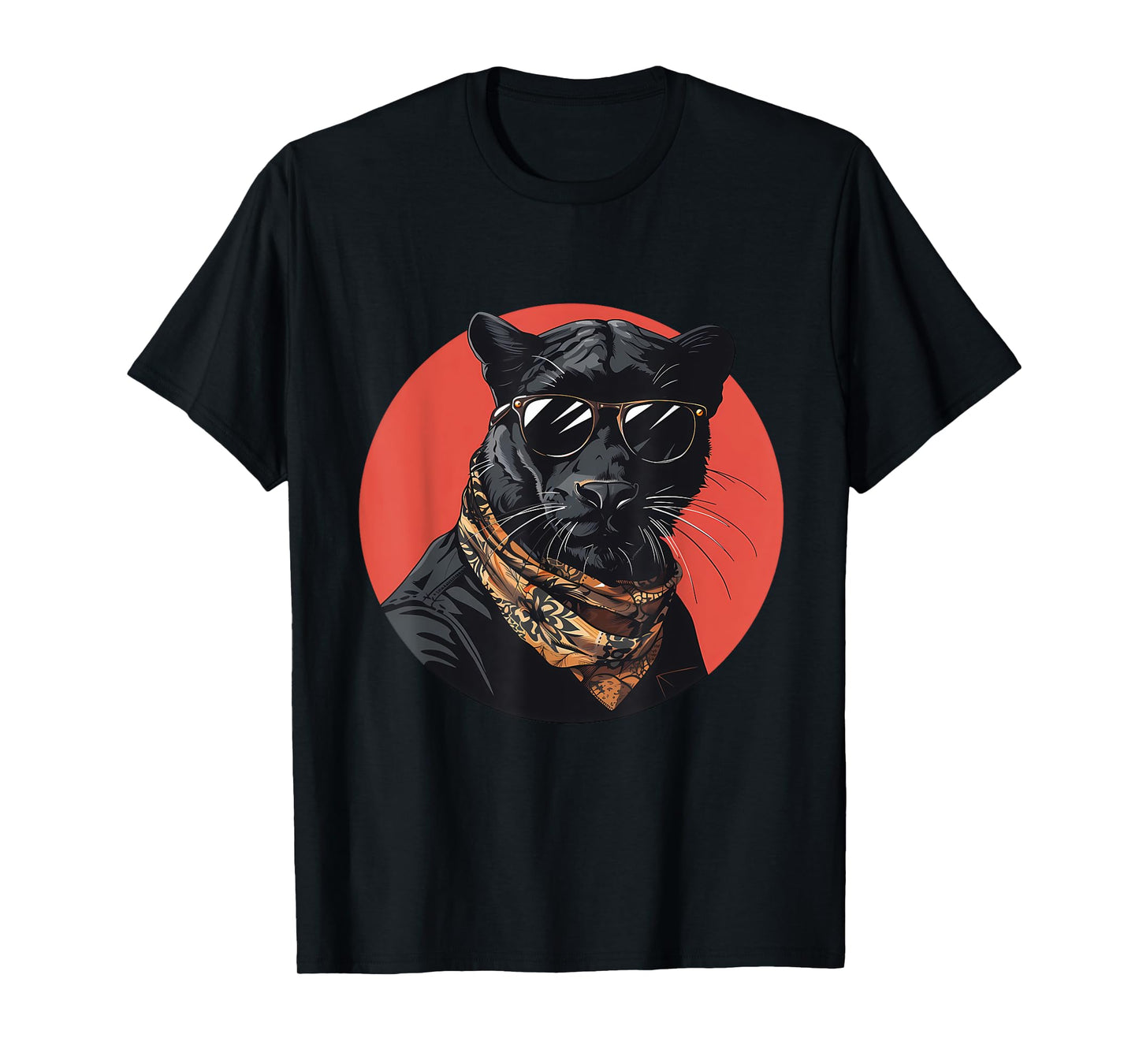 Panther Animal Lovers Artwork Portrait Nature Sunglasses T-Shirt