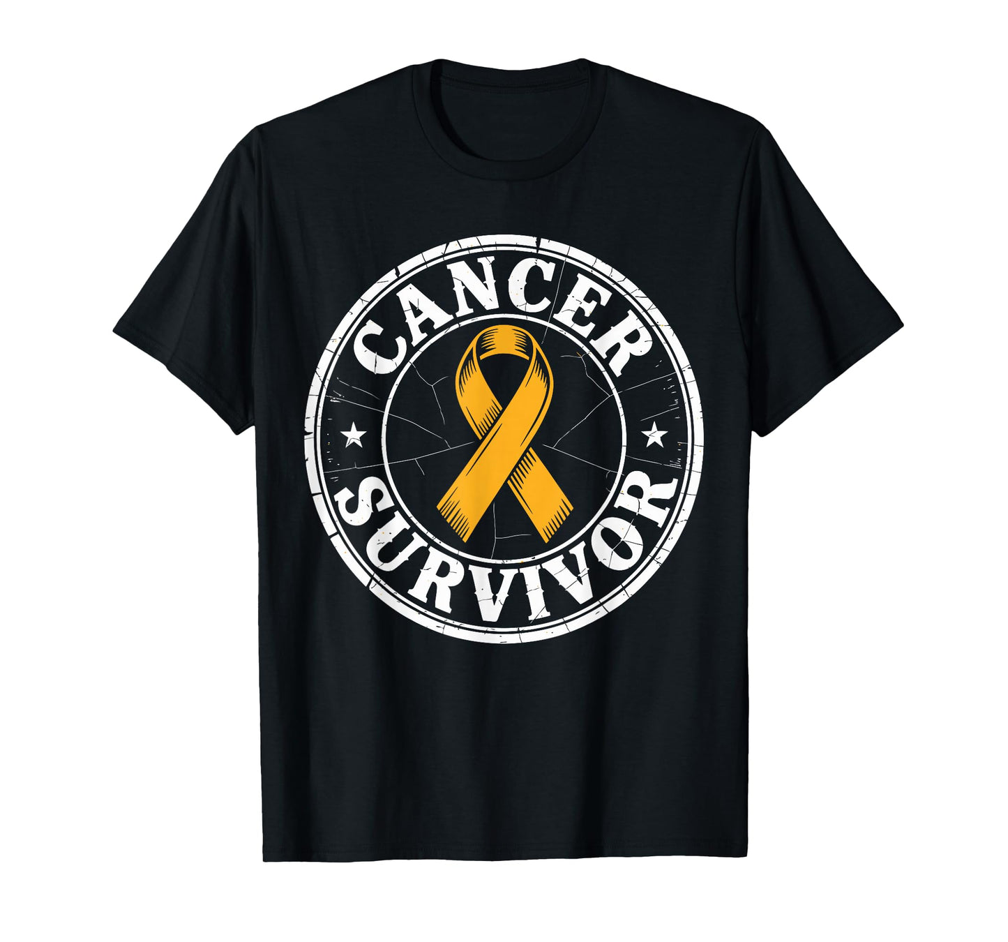 Childhood Cancer Survivor Gold Ribbon Badge Pediatric Cancer T-Shirt
