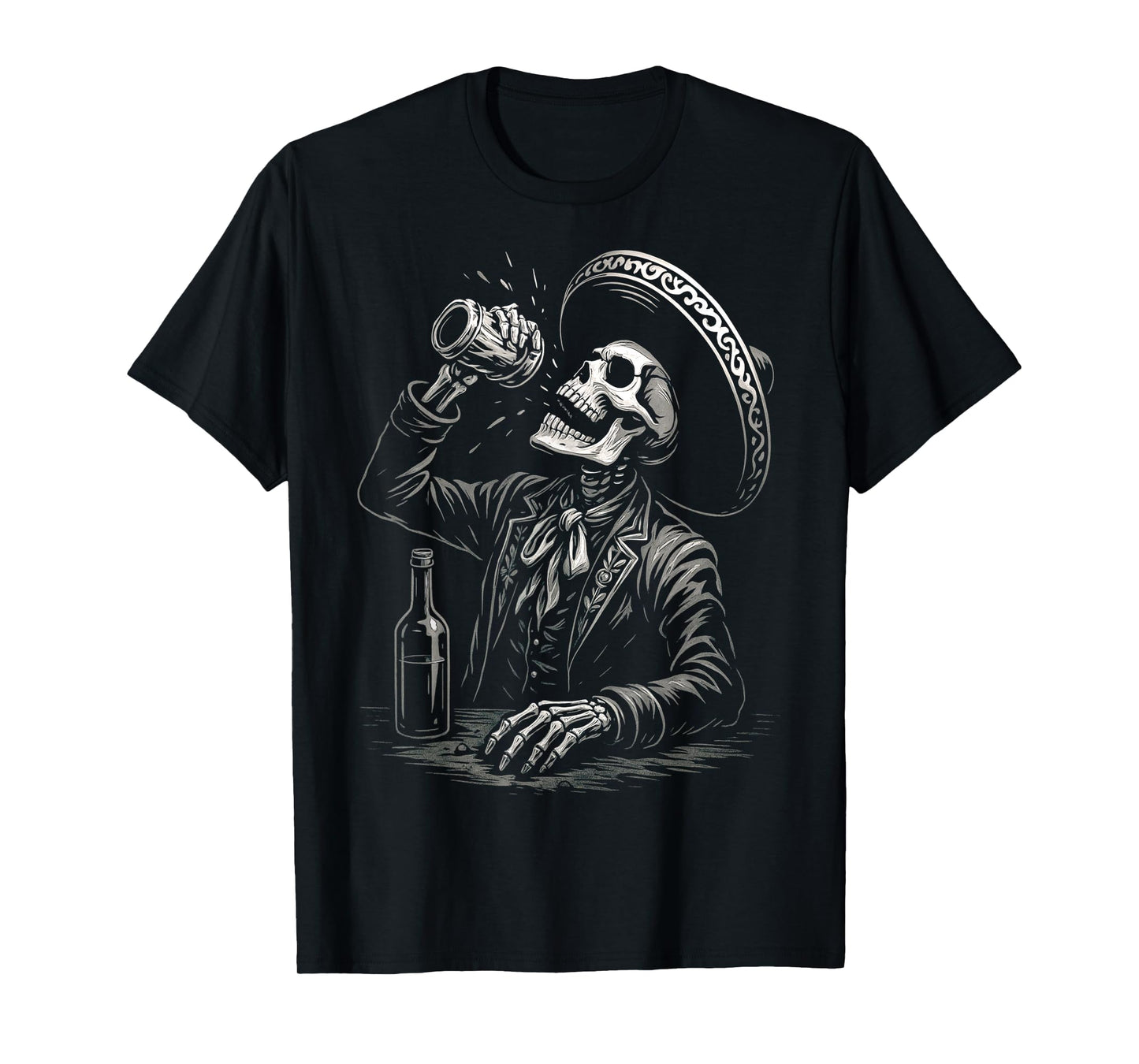 Dia De Los Muertos Vintage Skeleton Tequila Day of Dead Men T-Shirt