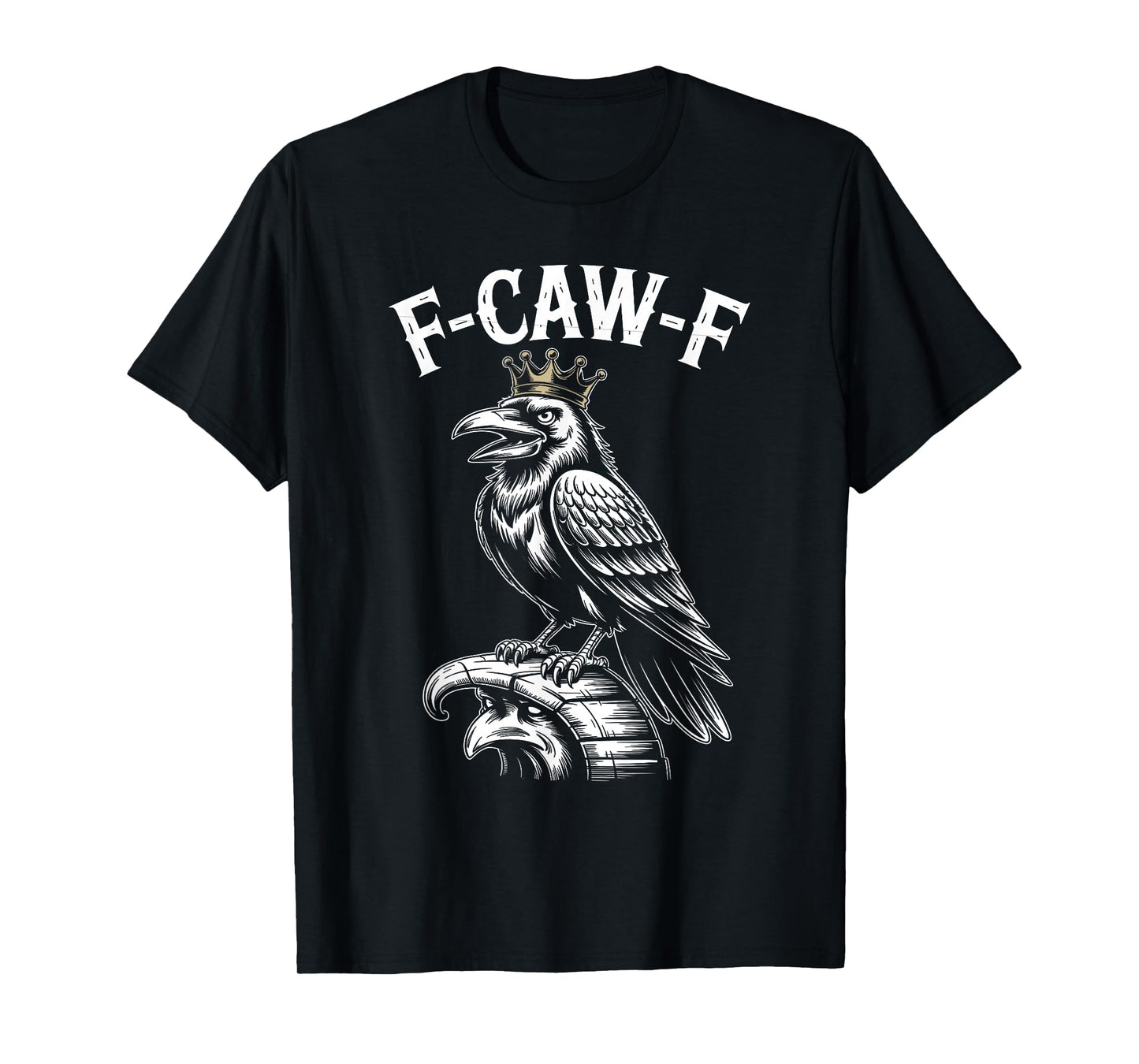 Funny F-Caw-F Crow Gothic Moon Humor Halloween T-Shirt