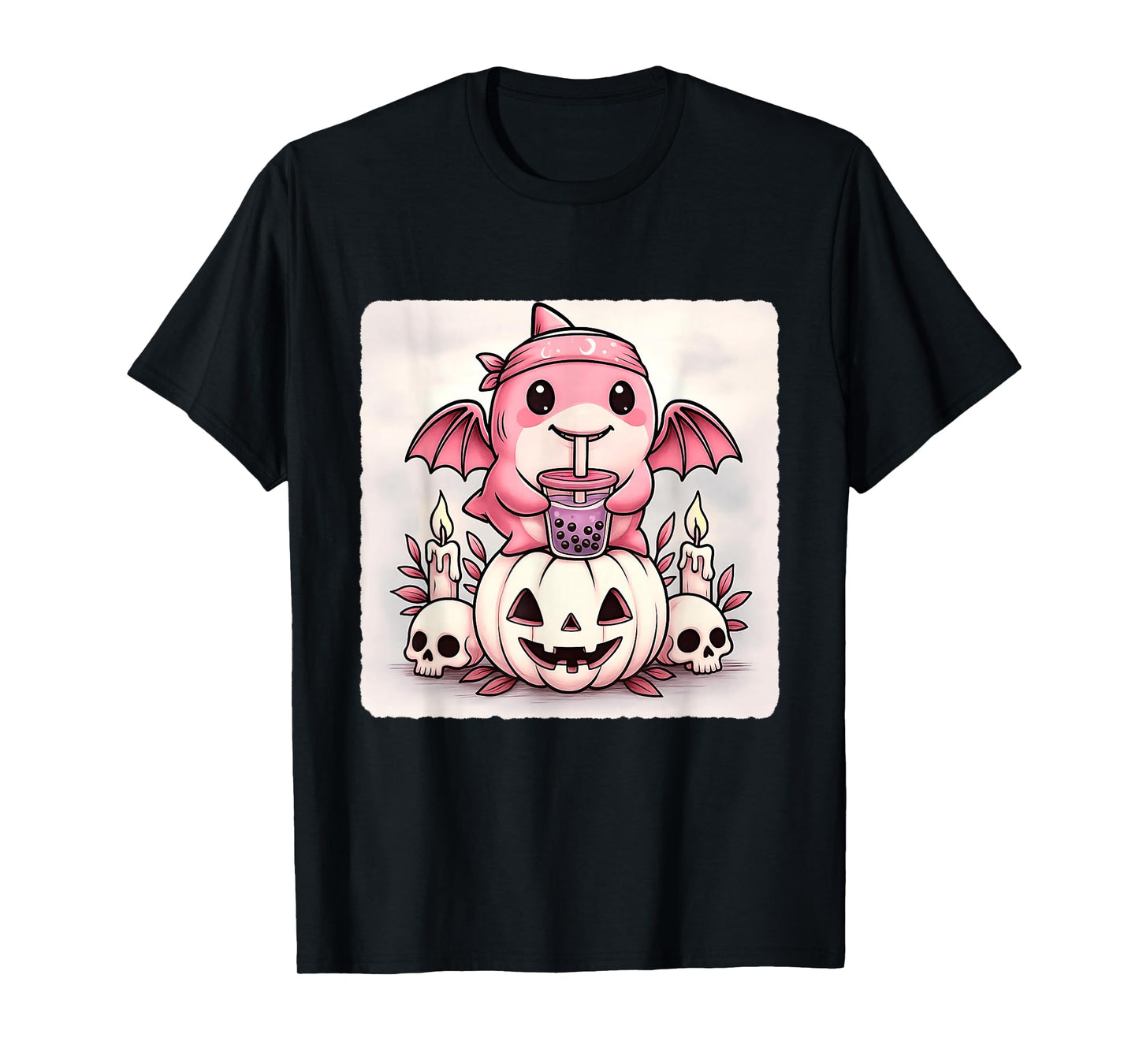 Shark Bat Kawaii Pastel Goth Creepy Cute Skeleton T-Shirt