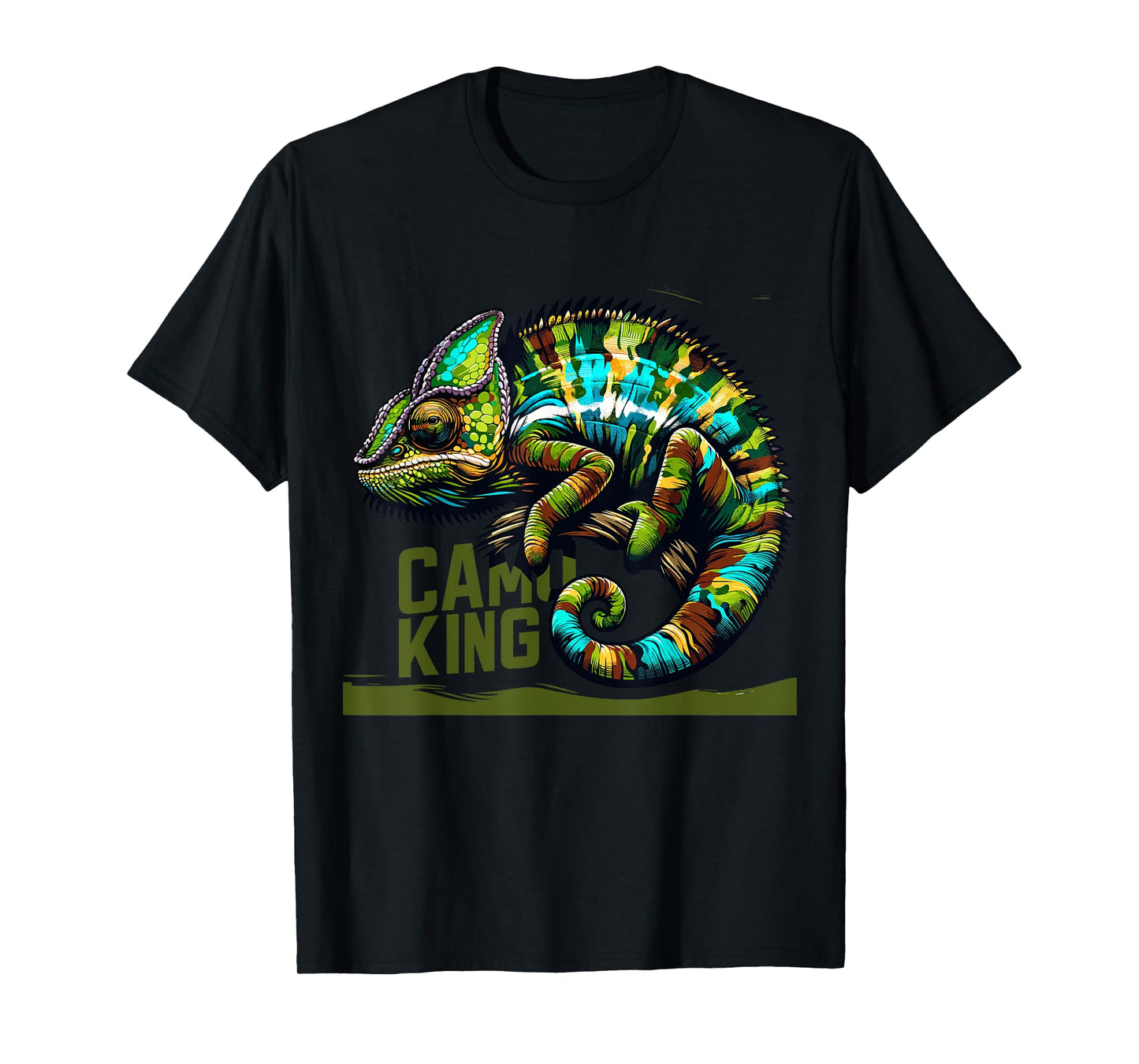 Chameleon Camo King Camouflage Reptile Wildlife T-Shirt