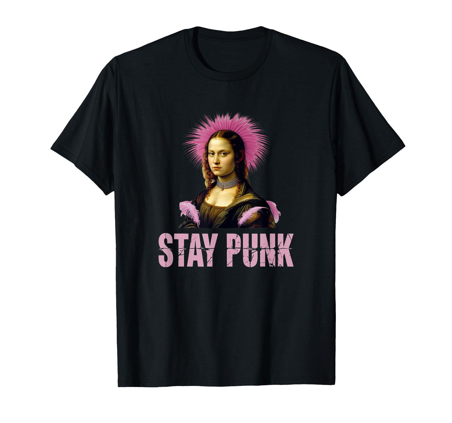Punk Rock Mona Lisa – Rebel Art Parody Tee T-Shirt