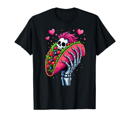 Creepy Skeleton Hand Holding A Taco Halloween T-Shirt