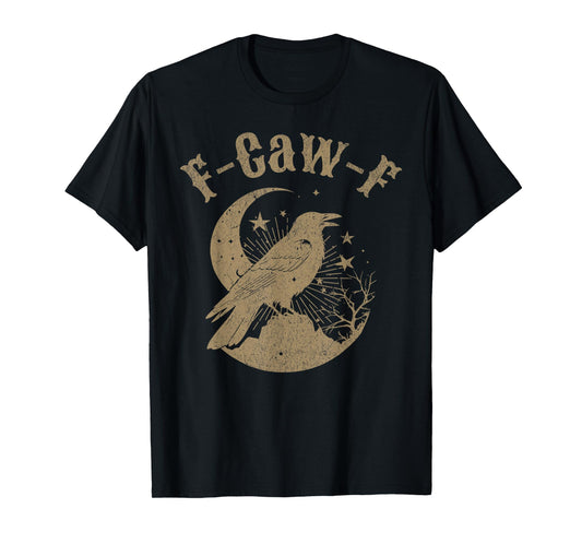 Alt Grunge Crow F-Caw-F Goth Fairycore Star Distressed Funny T-Shirt