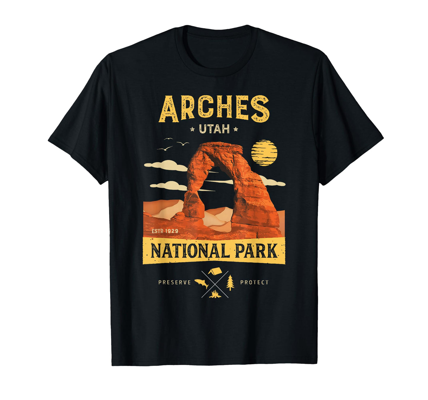 Arches National Park T Shirt Delicate Arch Vintage Utah Gift T-Shirt