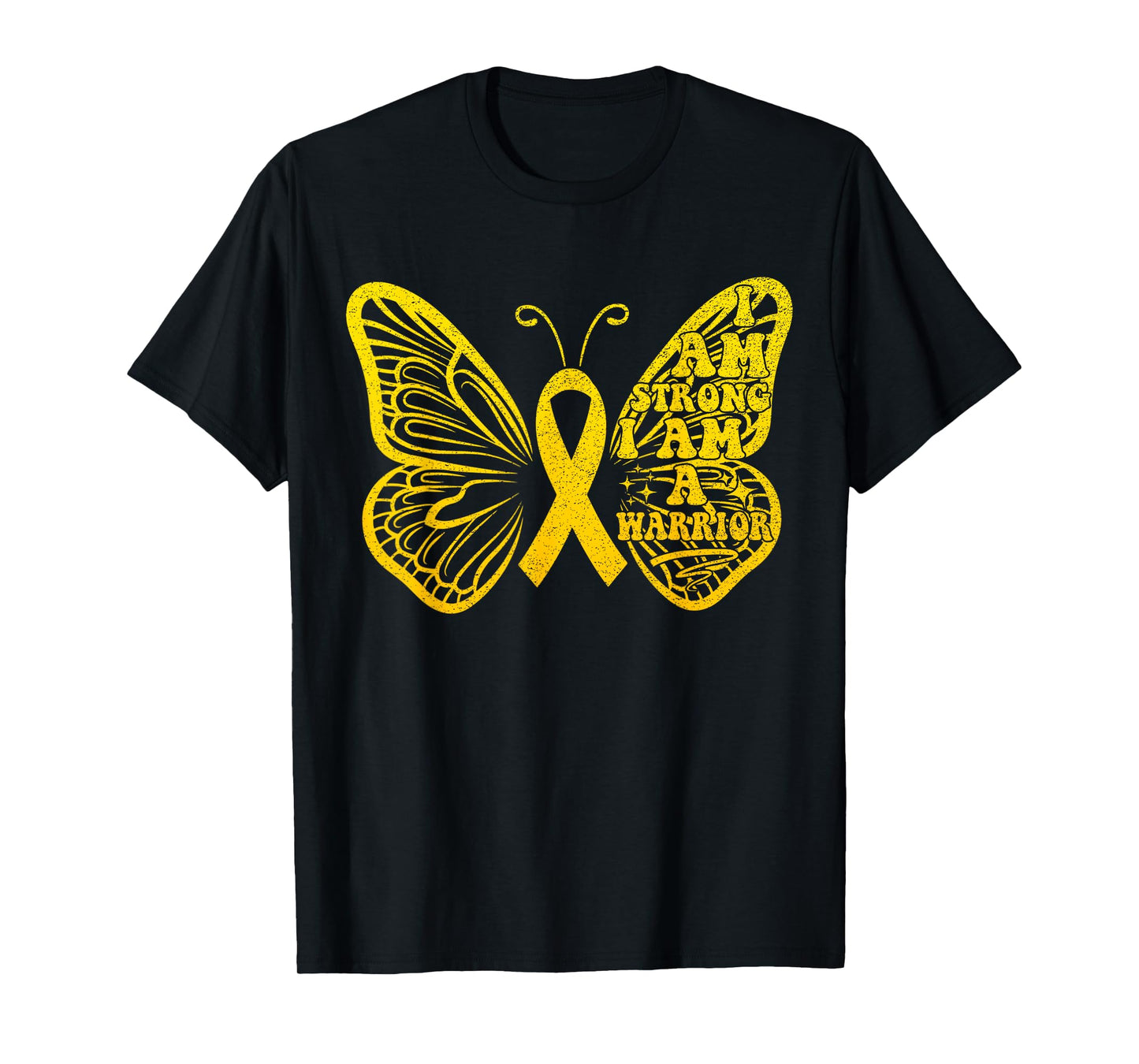 I Am Strong I Am a Warrior Childhood Cancer Awareness T-Shirt