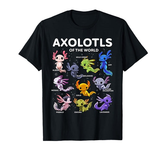 Axolotl Shirt Kawaii Axolotls of the World Axolotl Animals T-Shirt