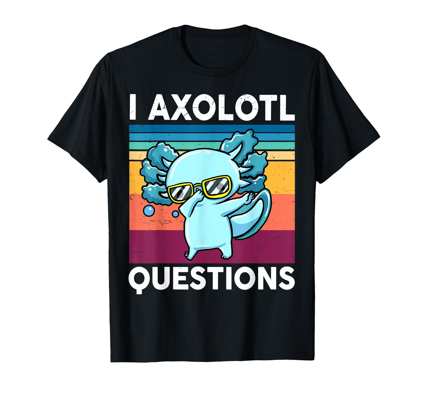 Boy I Axolotl Question Kids Funny Axolotl Blue Salamander T-Shirt