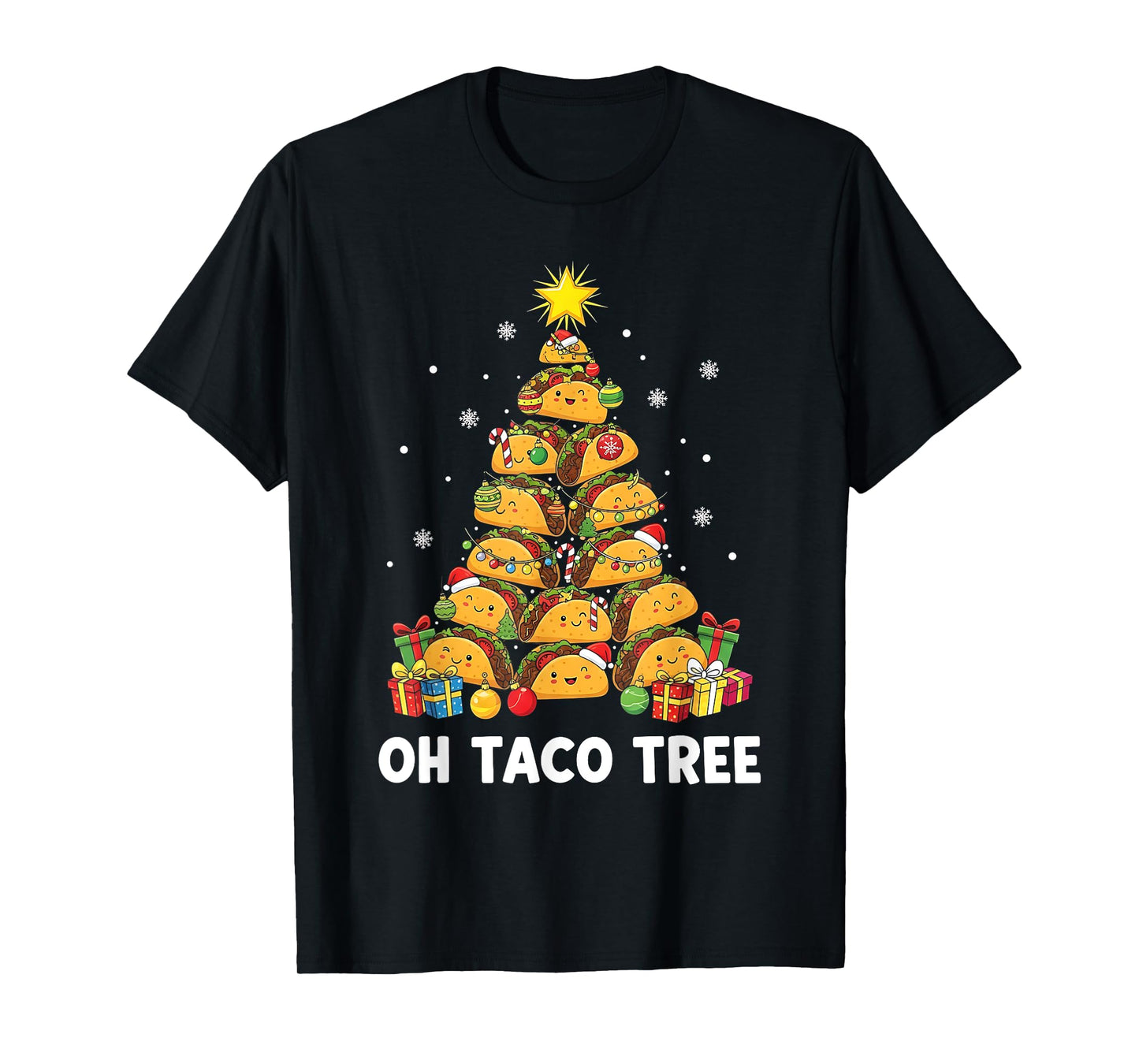 Oh Taco Tree Funny Christmas Tacos Mexican Food Lovers T-Shirt