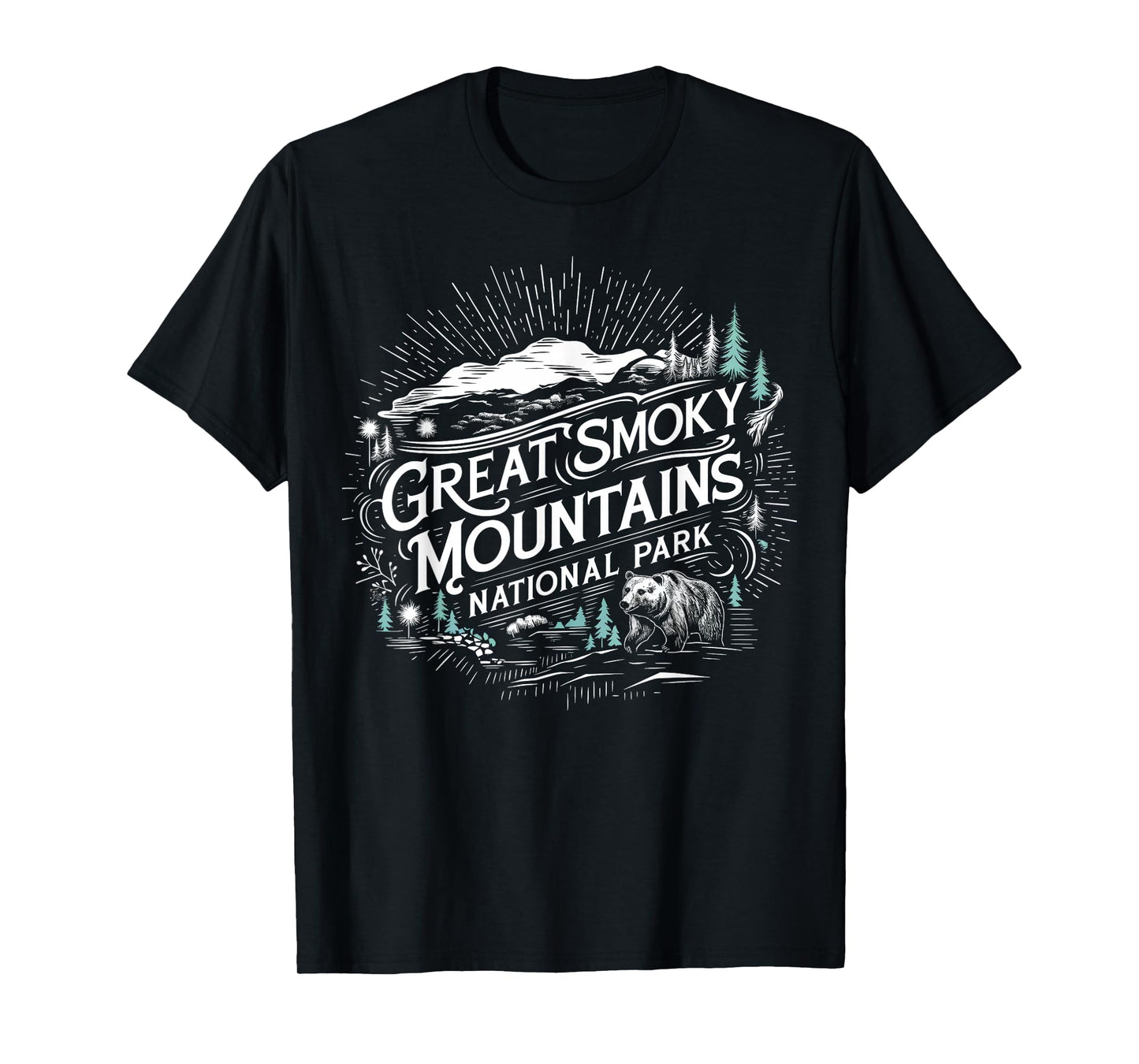 Retro Great Smoky Mountains National Park Mens Womens Hiking T-Shirt