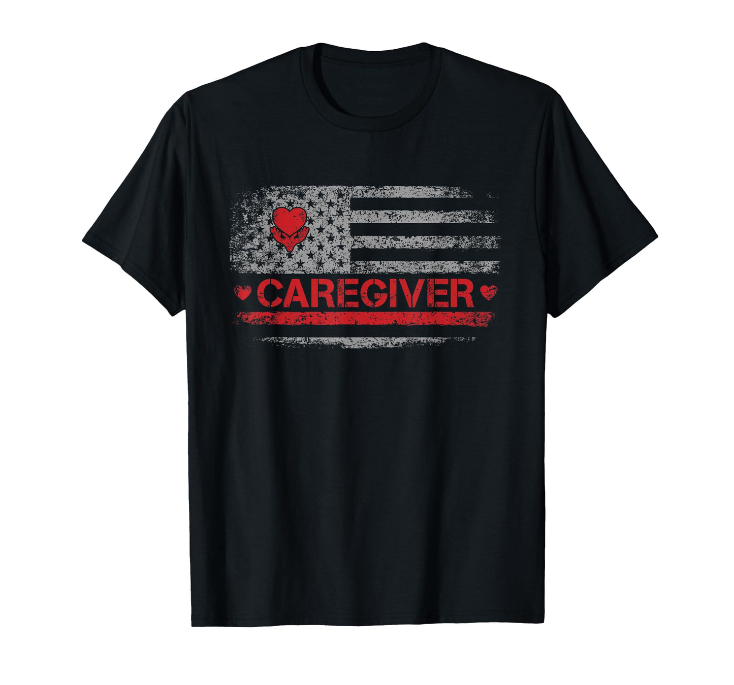 Caregiver Appreciation American Flag Design For Women Men T-Shirt