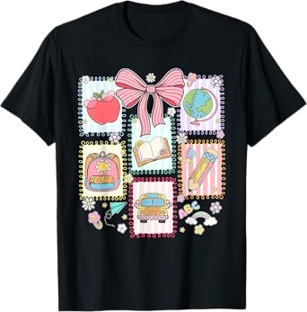 Coquette Bow Teacher Back To School Teacher Life Student Kid T-Shirt