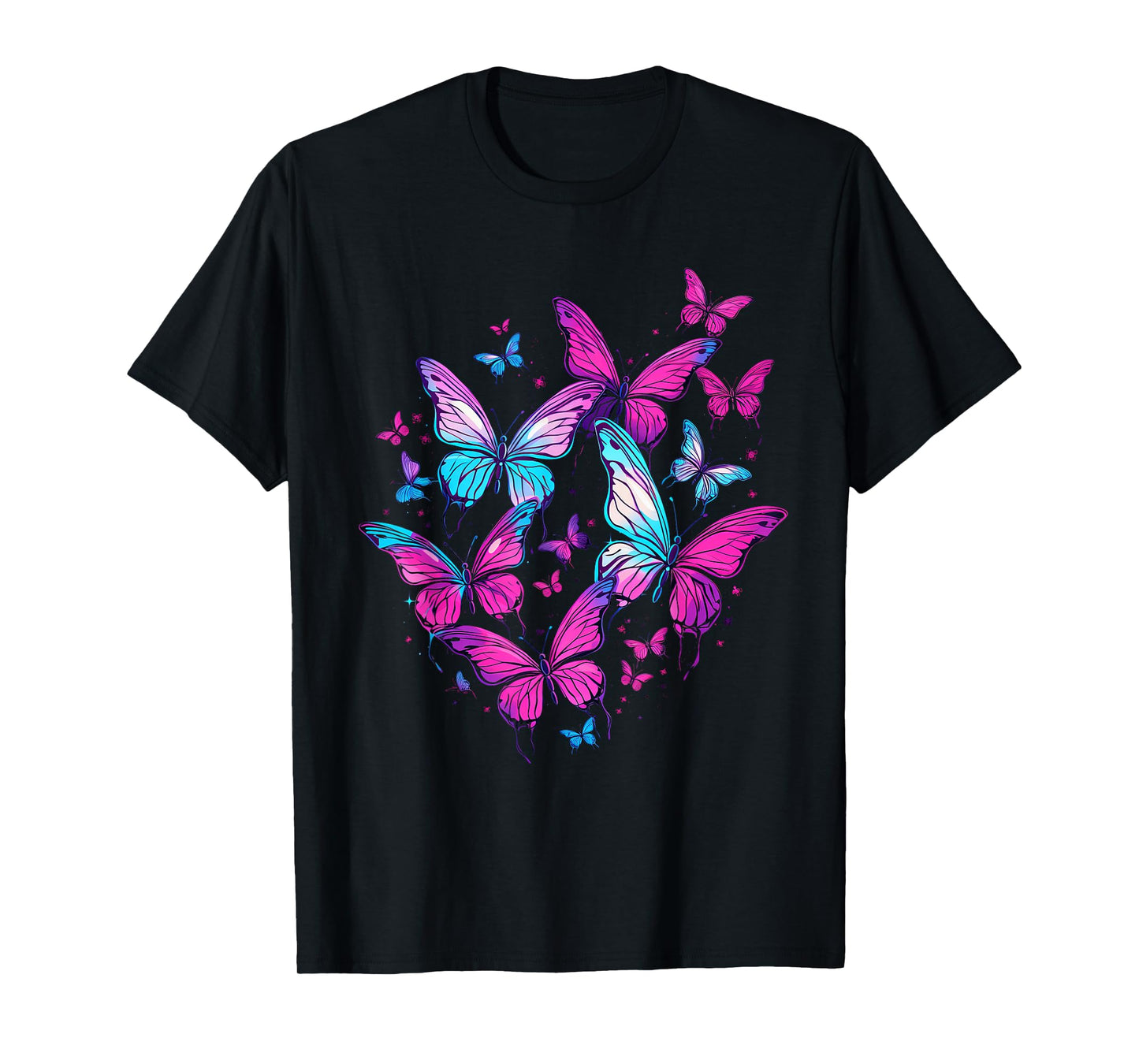 butterfly aesthetic pink and lila butterflies nature T-Shirt