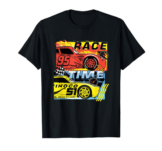 Disney Pixar Cars 3 McQueen And Cruz Race Time Chest Poster T-Shirt