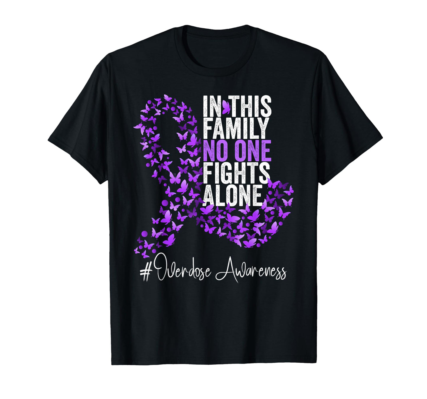 Overdose Awareness Month Purple Ribbon T-Shirt