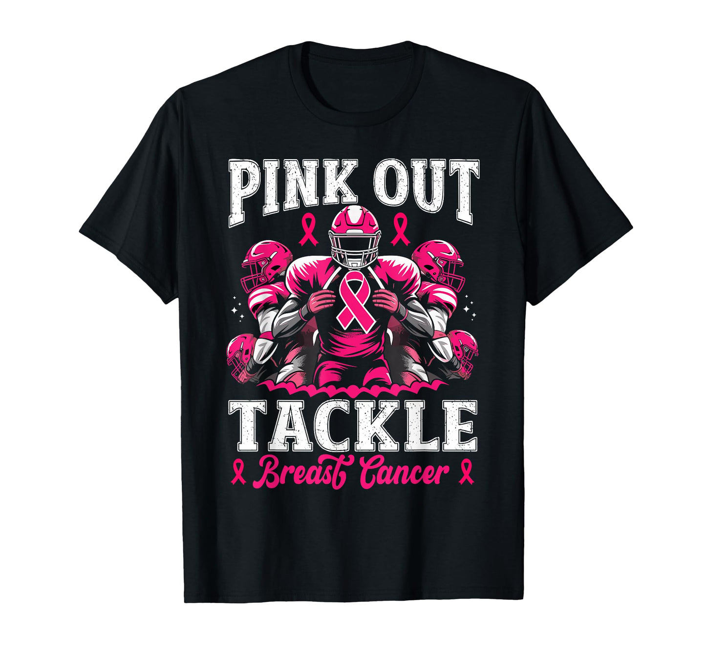 Pink Out Tackle Breast Cancer Awareness American Football T-Shirt