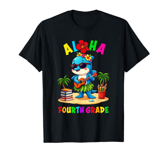 Aloha Fourth Grade Funny Aloha Kids Back To School T-Shirt