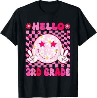 Hello 3rd Grade Back To School First Day Teachers Girls Kids T-Shirt