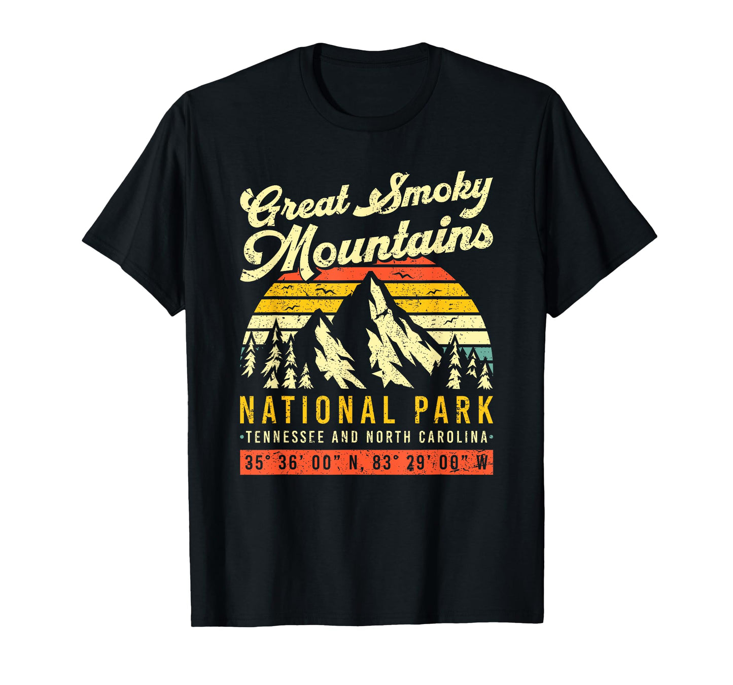 Smoky Mountains Tennessee NC Vintage Retro National Park T-Shirt