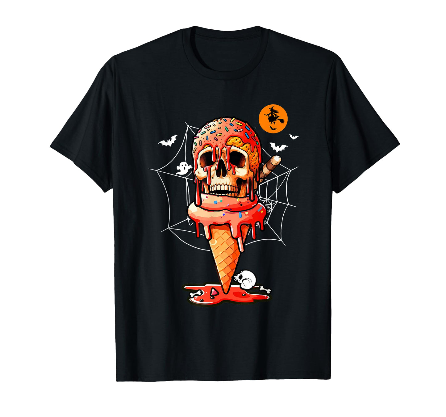 Halloween Horror Skull Ice Cream Costume Food Lover Kids T-Shirt
