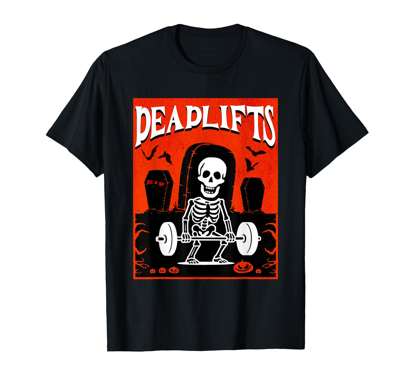 Funny Skeleton Deadlift Halloween Fitness and Gym T-Shirt