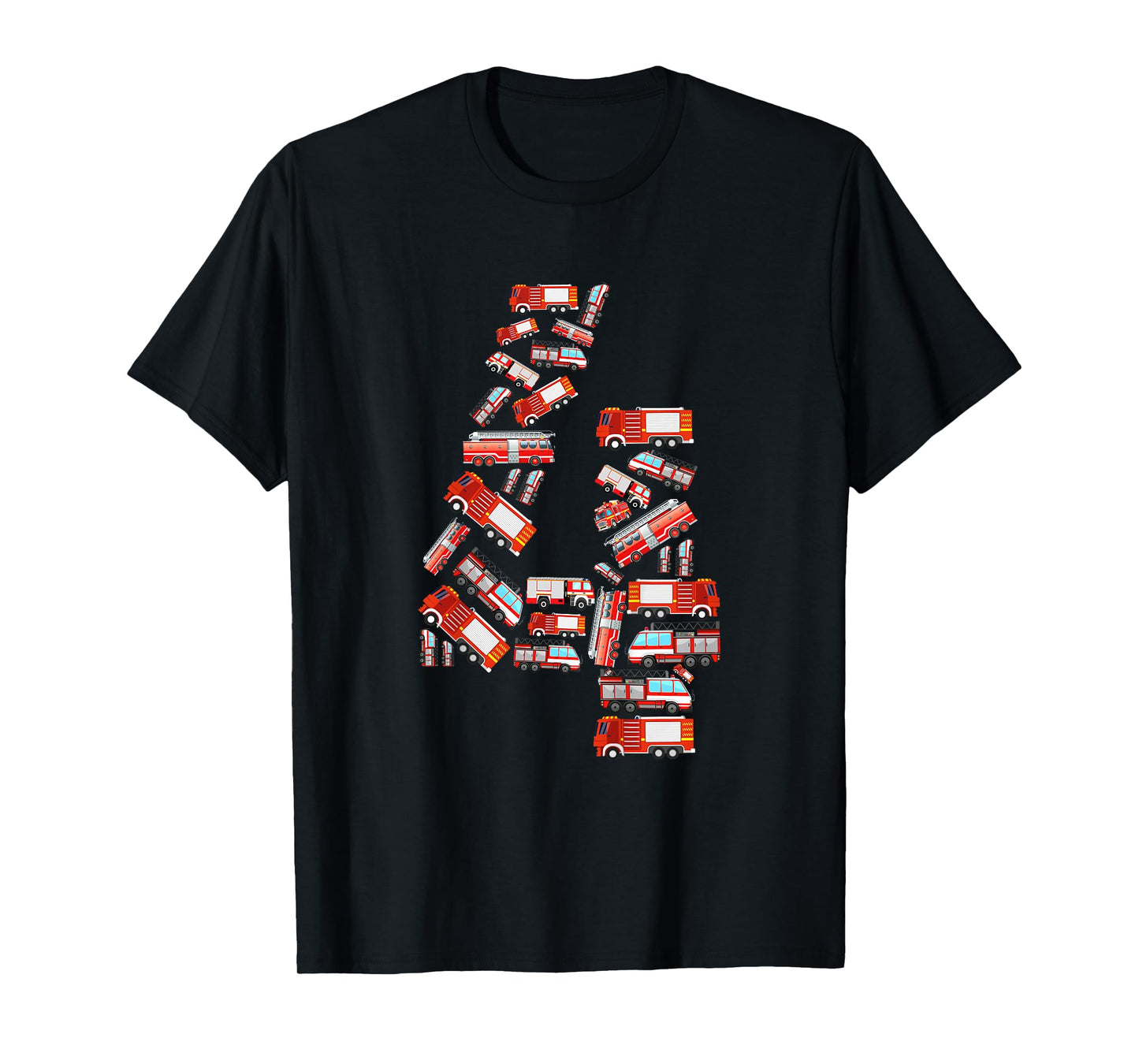Kids Fire Truck, 4th Birthday Boy, 4 Year Old Toddler Firefighter T-Shirt