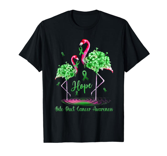 Flamingo Bile Duct Cancer Awareness T-Shirt