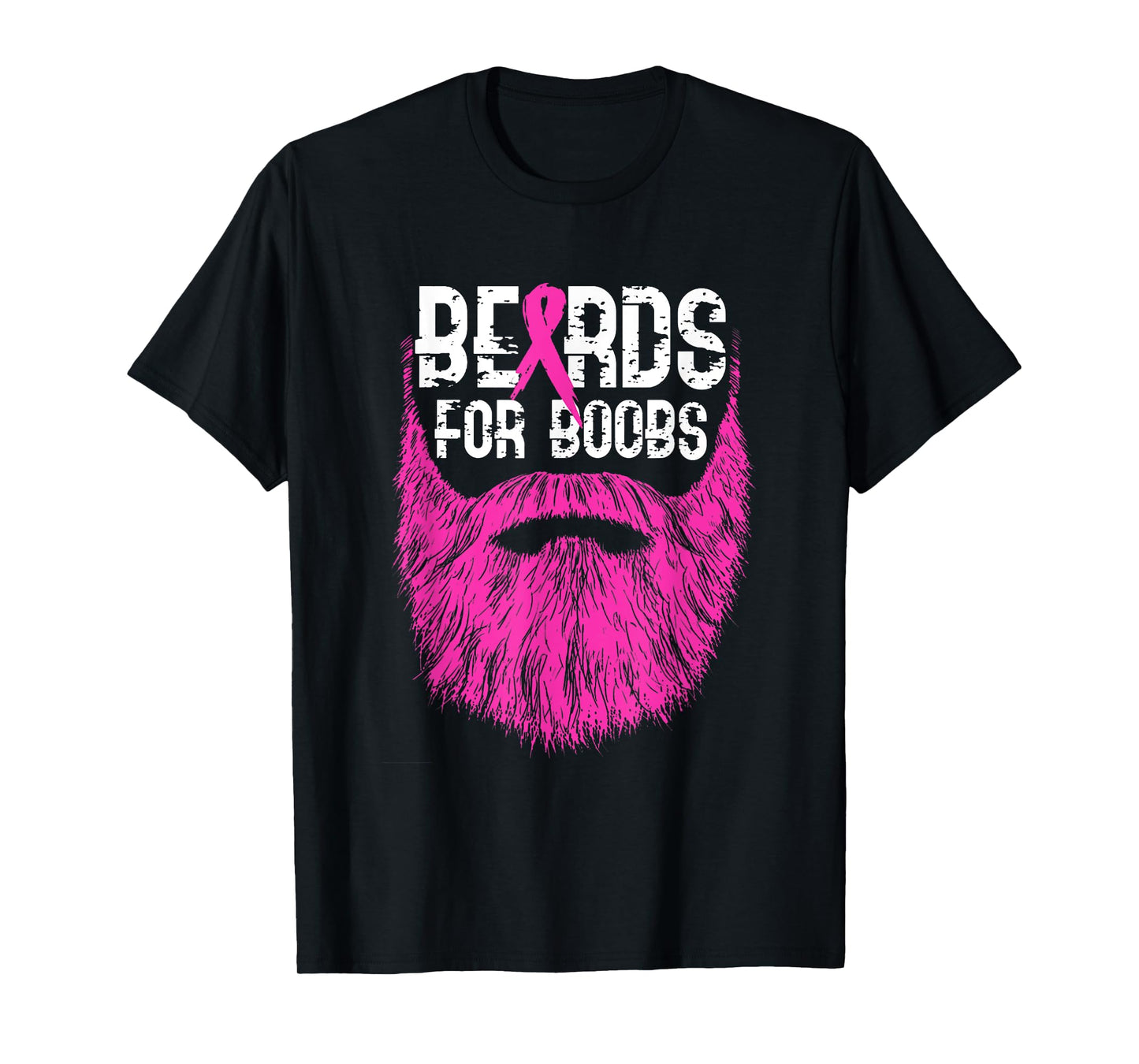 Mens Beards For Boobs Support Breast Cancer Awareness Month T-Shirt