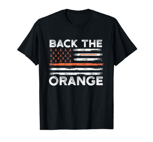 Back The Orange Hunger Awareness Flag Orange Ribbon T-Shirt