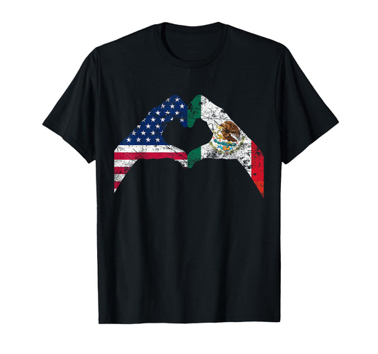 America Mexico Flag Vintage Mexican Roots American T-Shirt