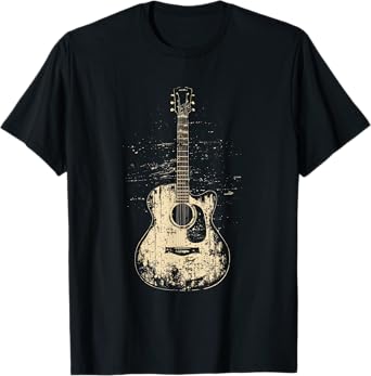 Acoustic Guitar Player Vintage Rock Graphic T-Shirt