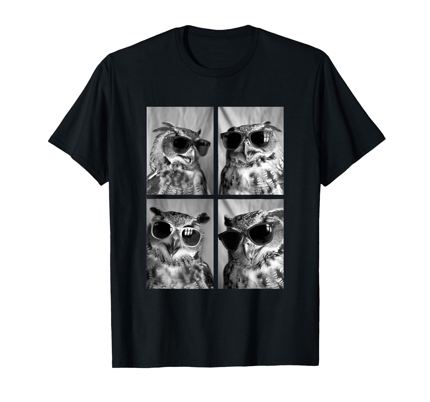 Cute Owls with Sunglasses Cool Night Animals Photo Booth T-Shirt