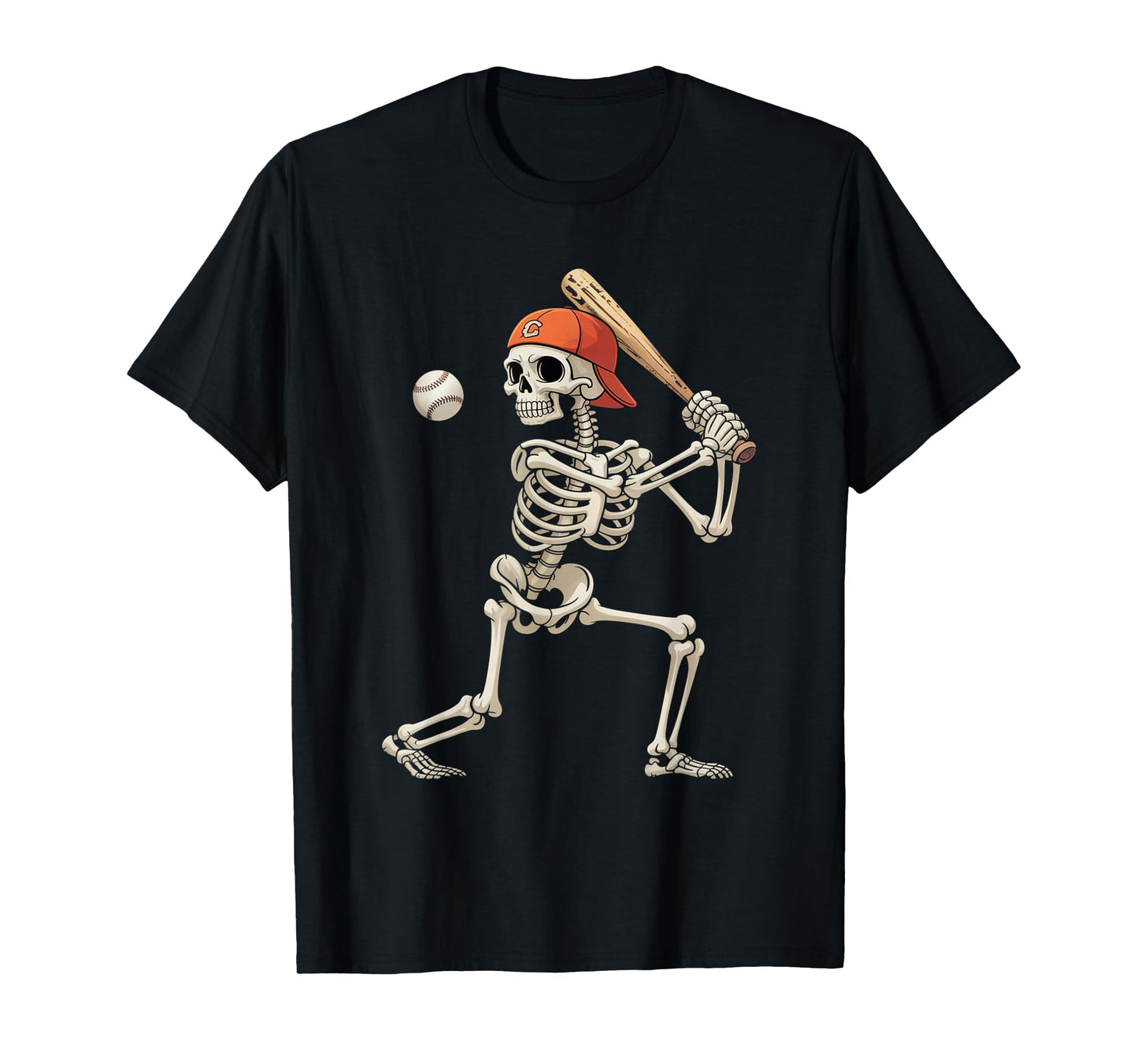 Skeleton Baseball Halloween Costume Funny Men Boys Kids T-Shirt