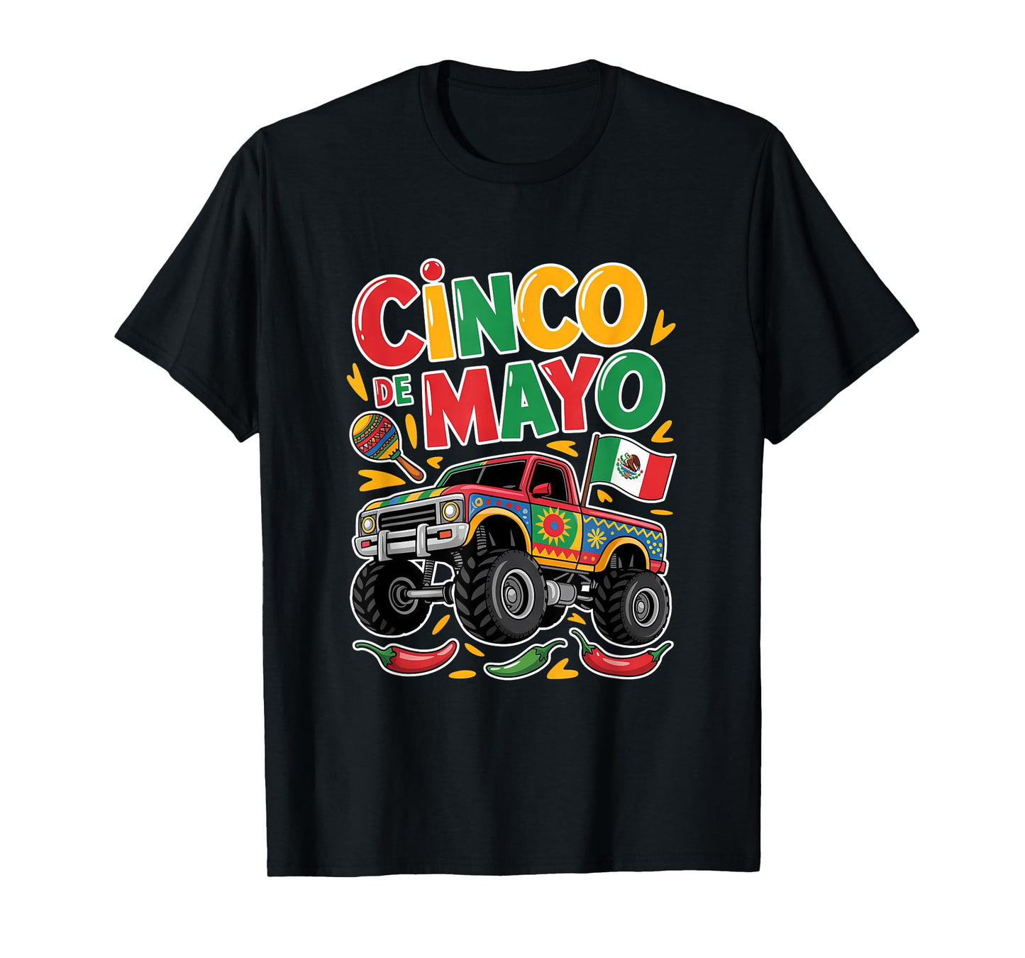 Monster Truck Fiesta Shirt Cinco De Mayo Shirt For Boys T-Shirt