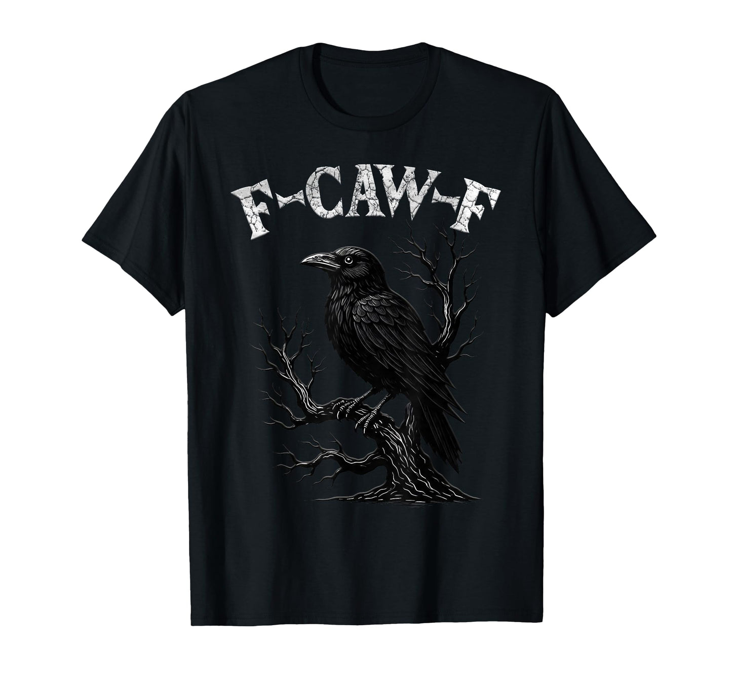 Black Crow, F-Caw-F Funny Black Bird Moon Gothic Adult Humor T-Shirt