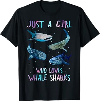 Watercolor Shark Ocean Just A Girl Who Loves Whale Sharks T-Shirt