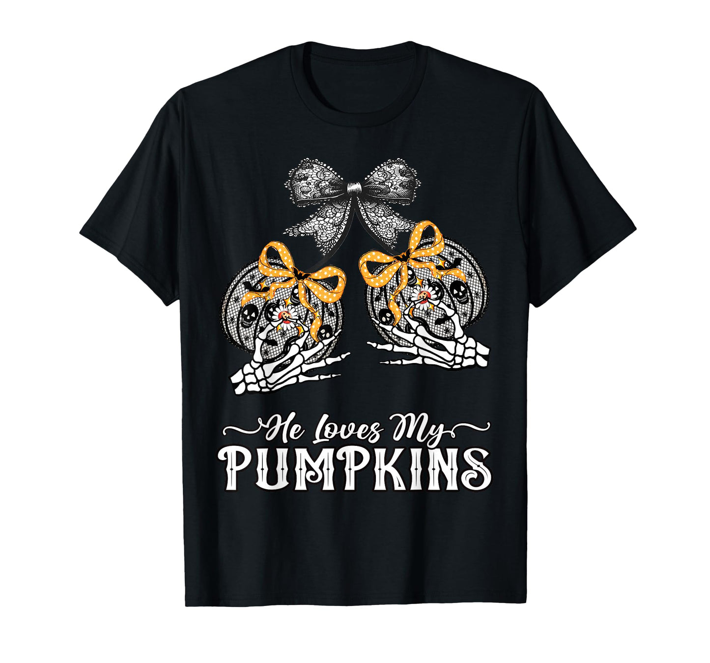 He Loves My Pumpkins I Like His Broomstick Couples Halloween T-Shirt